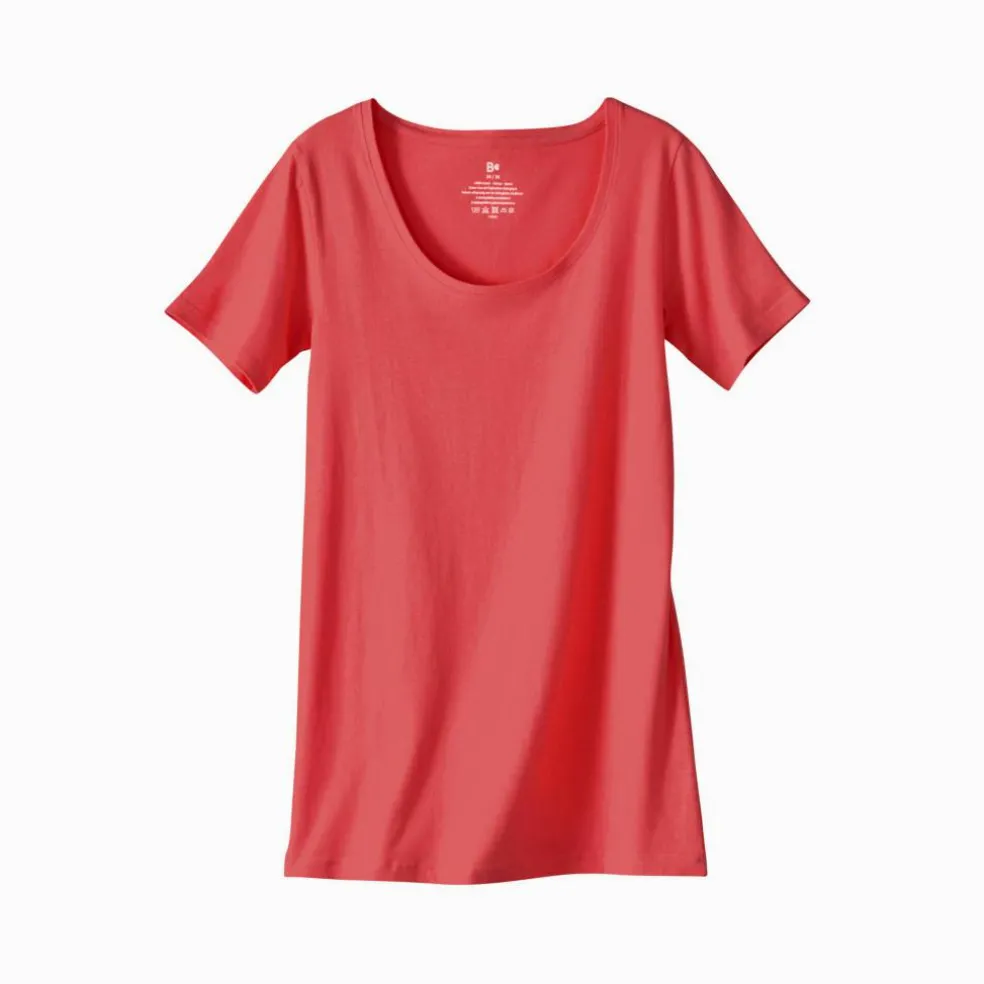 T-shirt uni col rond, coton biologique(**)