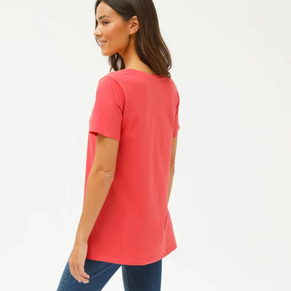 T-shirt uni col rond, coton biologique(**)