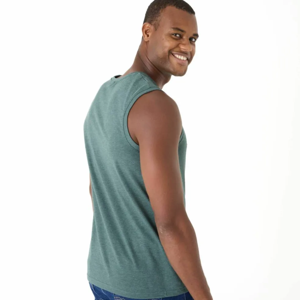 T-shirt uni col rond sans manches