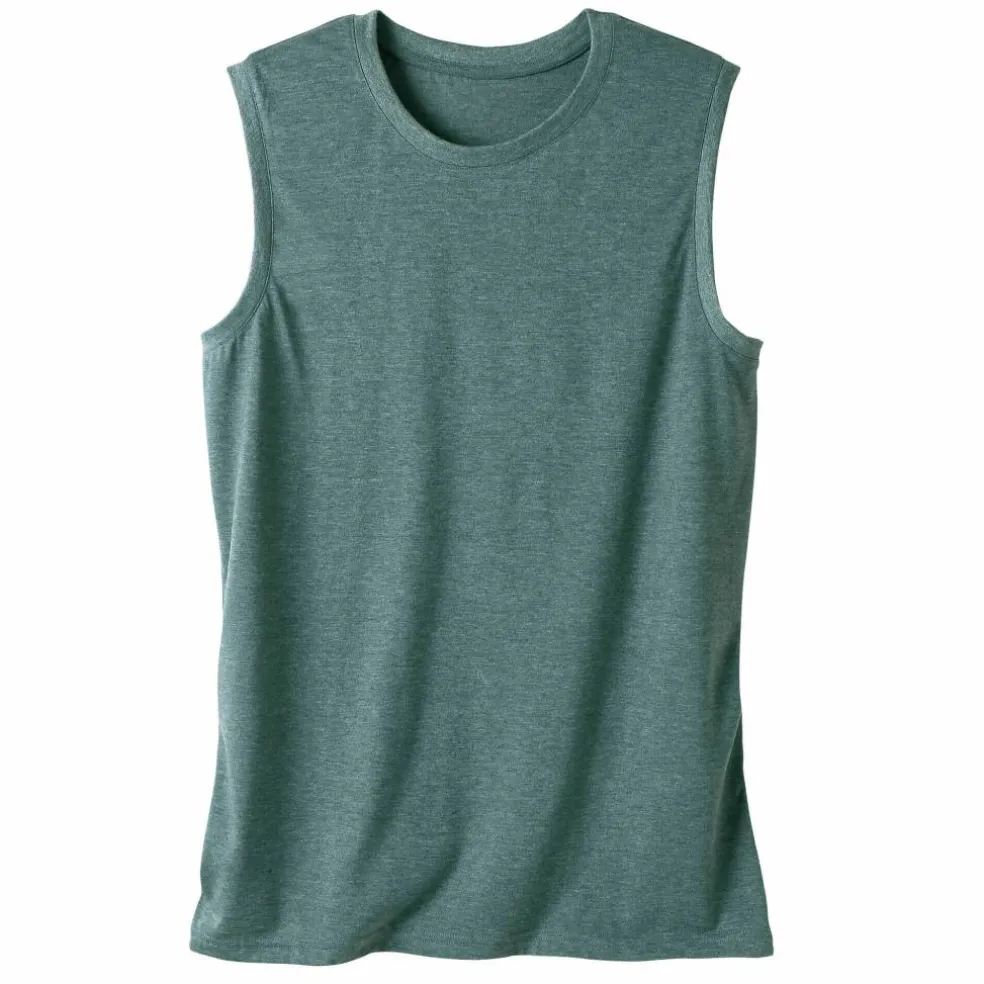 T-shirt uni col rond sans manches