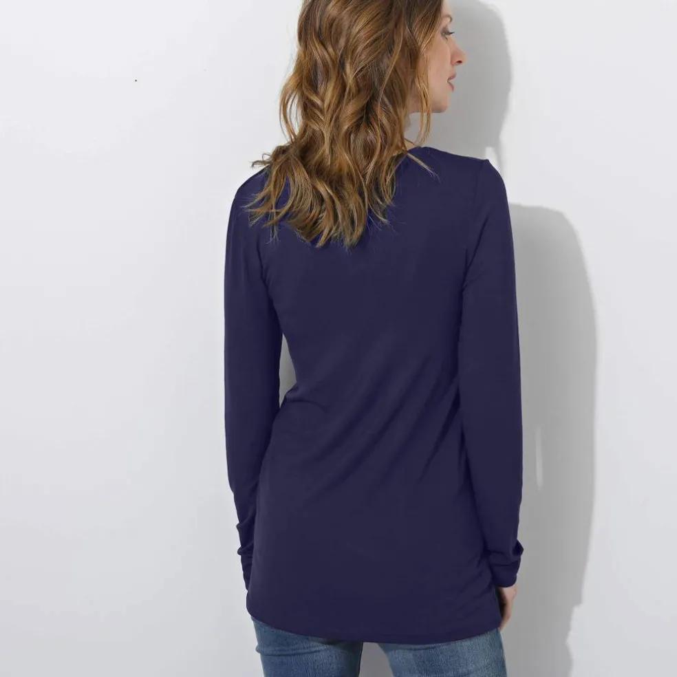 T-shirt uni col rond stretch
