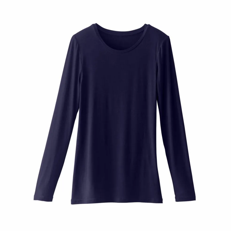 T-shirt uni col rond stretch