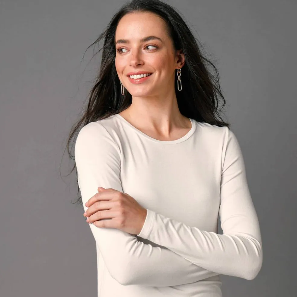 T-shirt uni col rond stretch