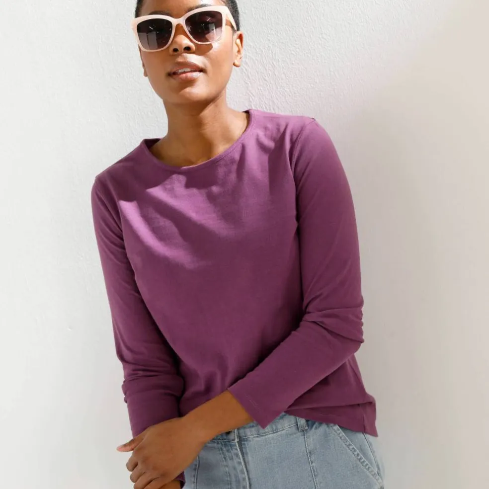 T-shirt uni manches longues