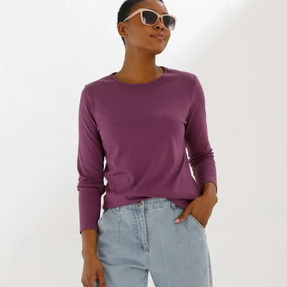 T-shirt uni manches longues