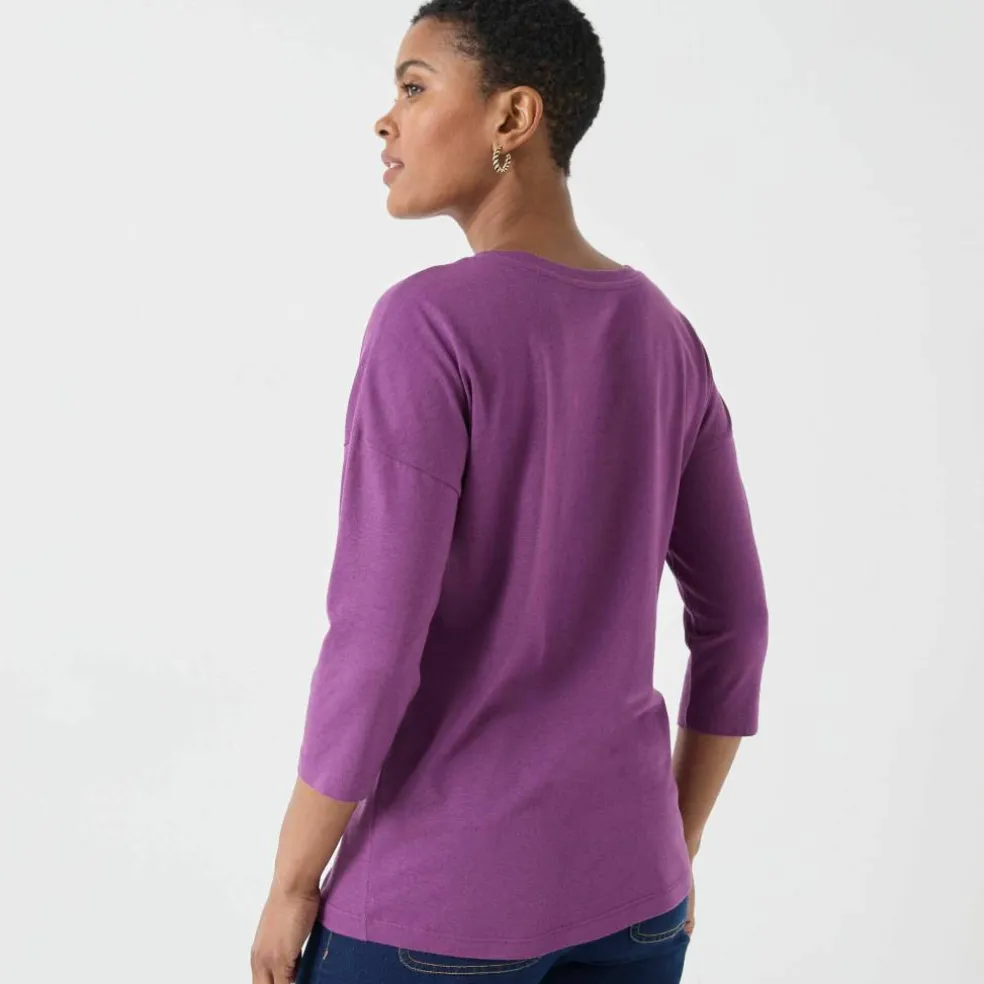T-shirt volume loose manches 3/4