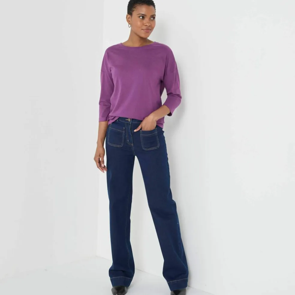 T-shirt volume loose manches 3/4