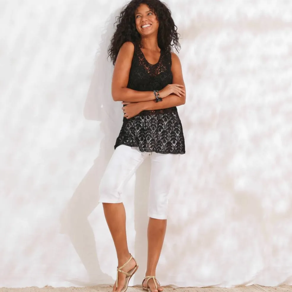 Tunique sans manches, macramé
