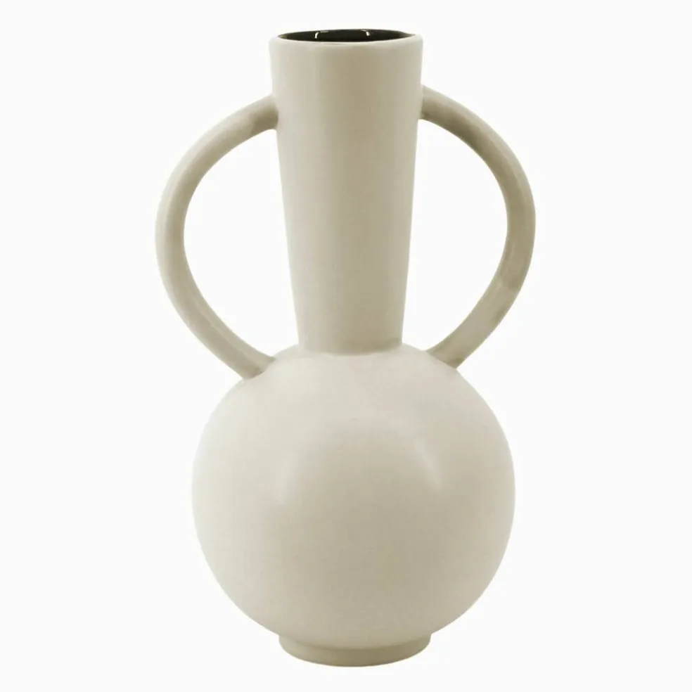 Vase rond céramique, double anses - hauteur 29,5 cm