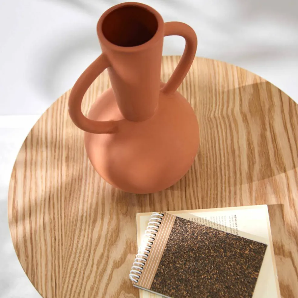 Vase rond céramique, double anses - hauteur 29,5 cm