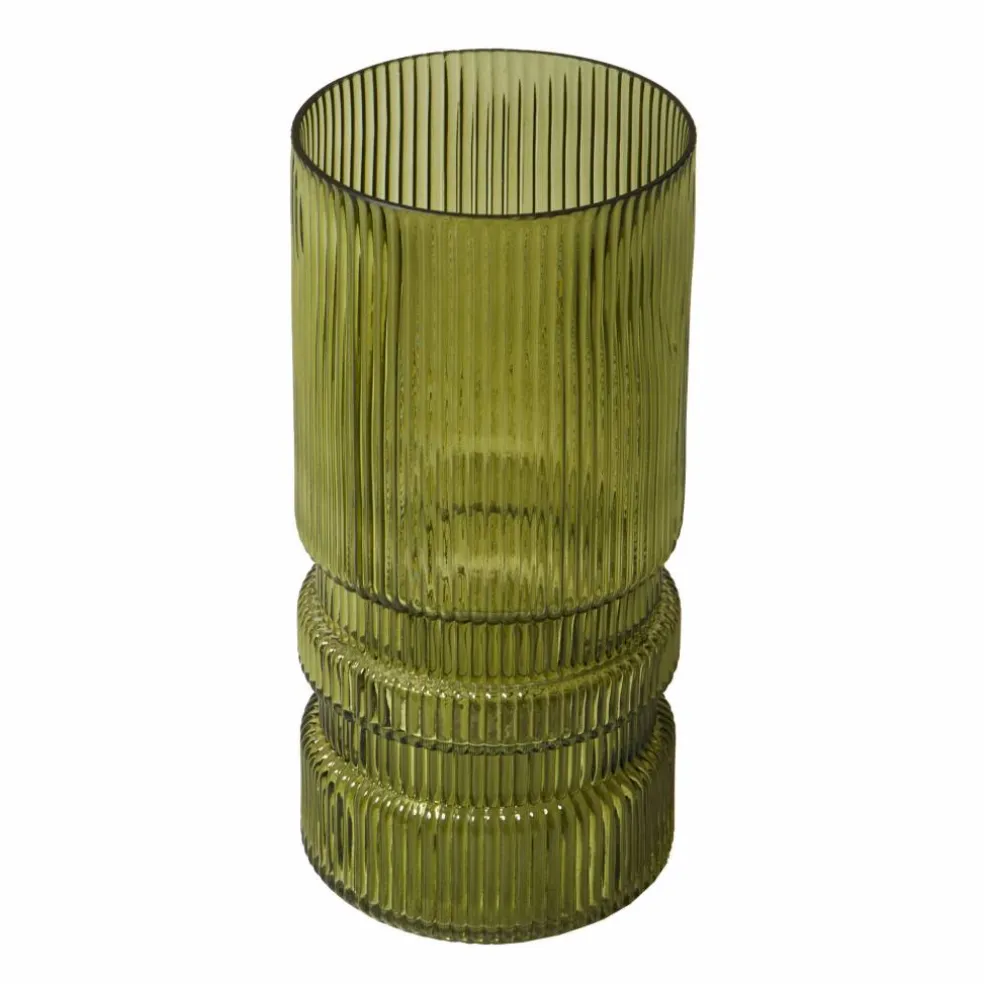 Vase strié en verre
