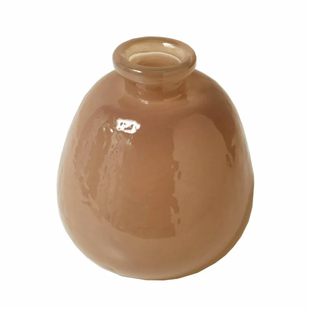 Vase taupe en verre semi-opaque