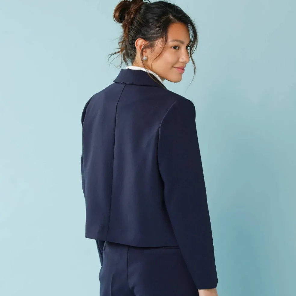 Veste blazer courte unie, Spécial Petites