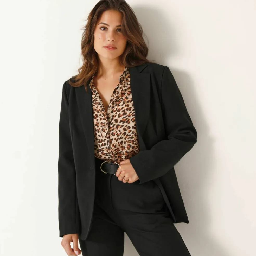 Veste blazer fluide, manches longues
