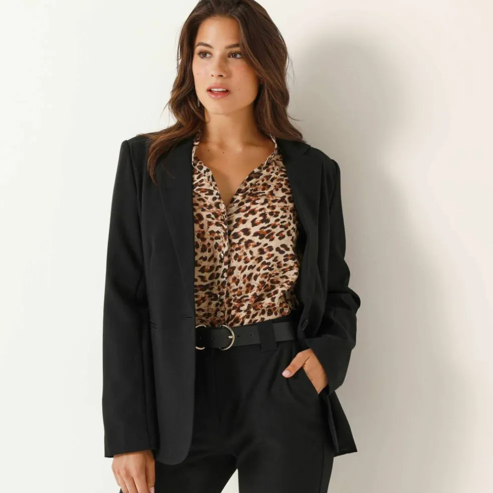 Veste blazer fluide, manches longues