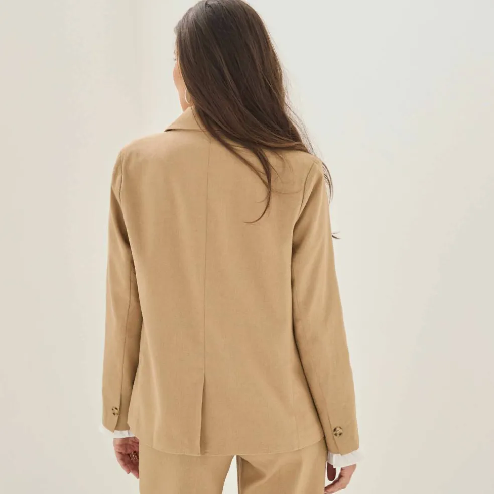 Veste blazer, viscose-lin