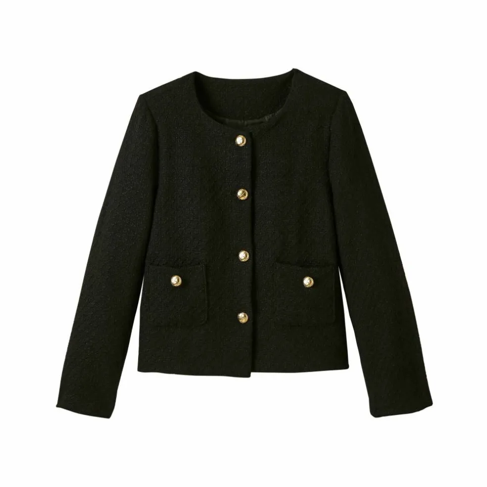 Veste boutonnée, tweed