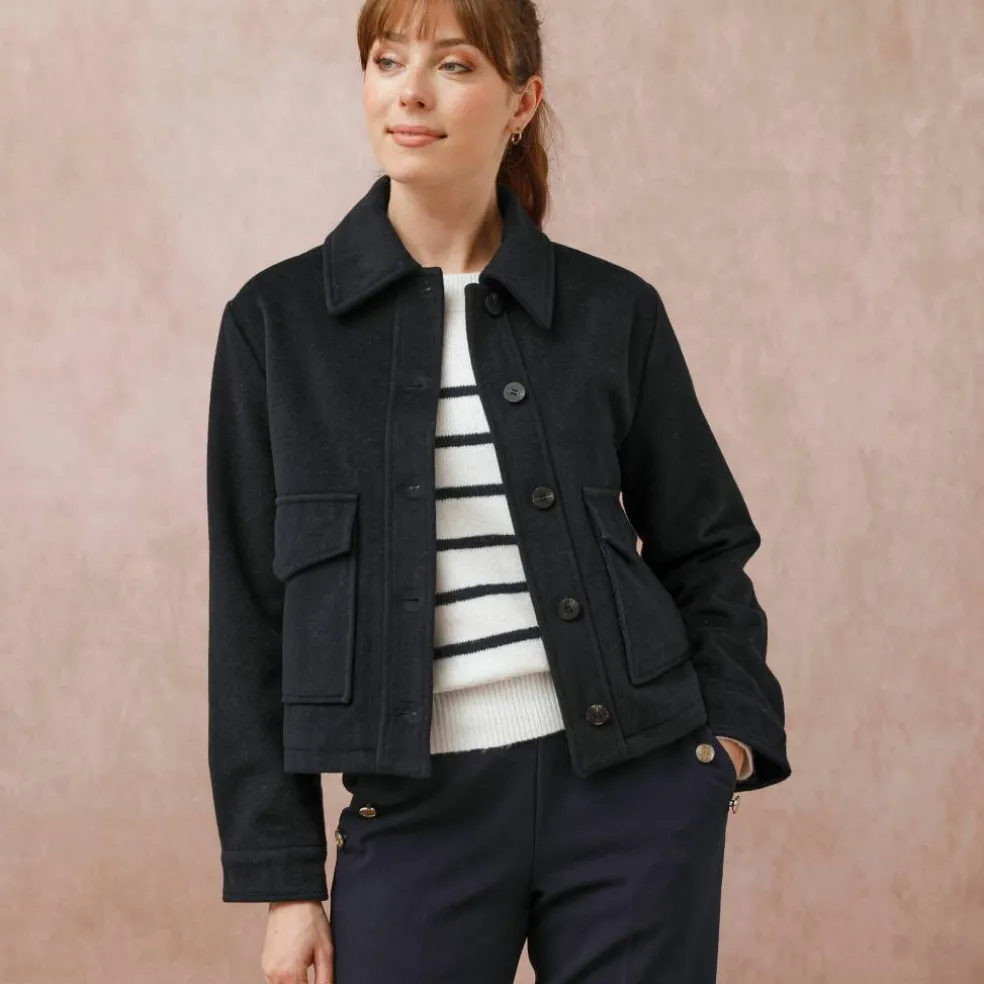 Veste courte en drap de laine