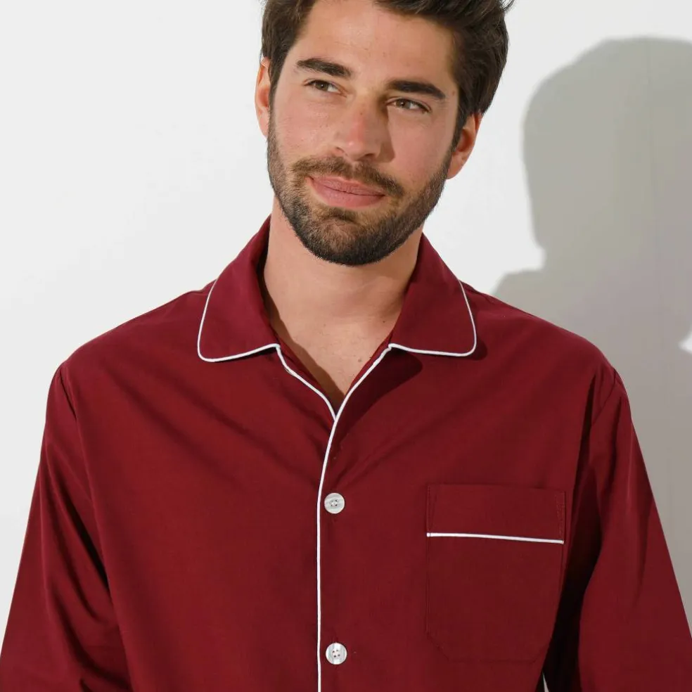 Veste de pyjama popeline boutonnée