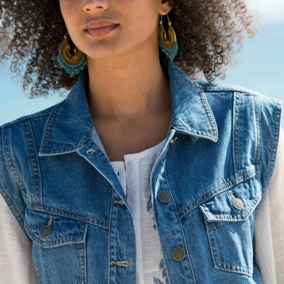 Veste en jean, sans manches