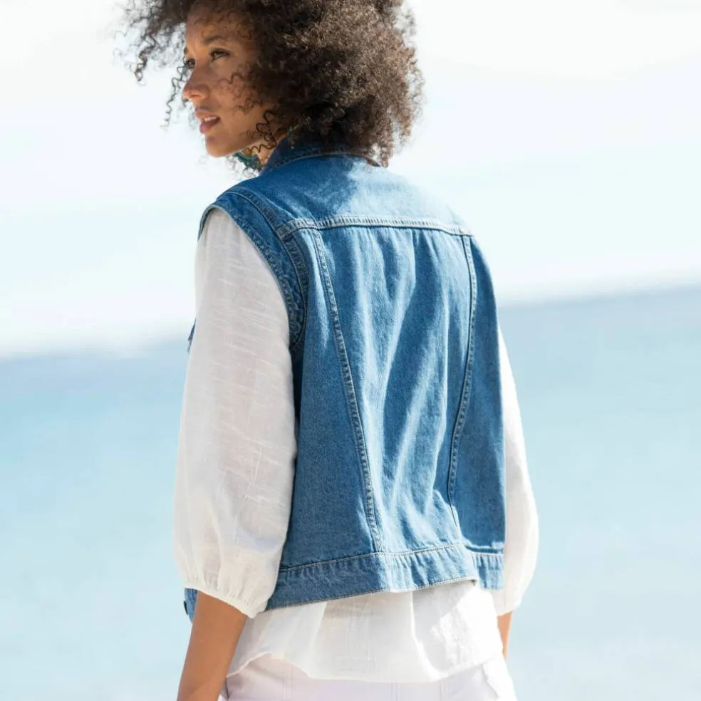 Veste en jean, sans manches