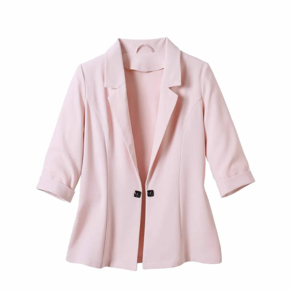 Veste manches 3/4, crêpe fluide
