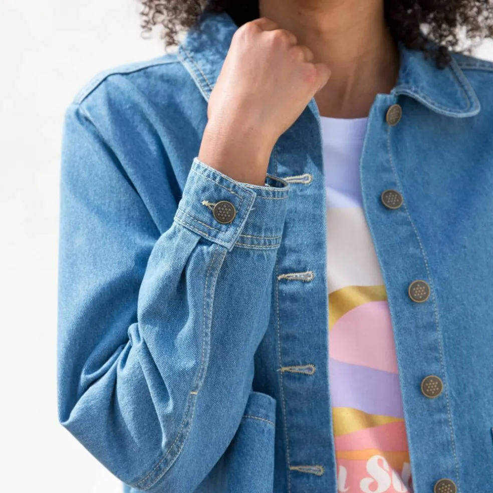 Veste paletot en jean