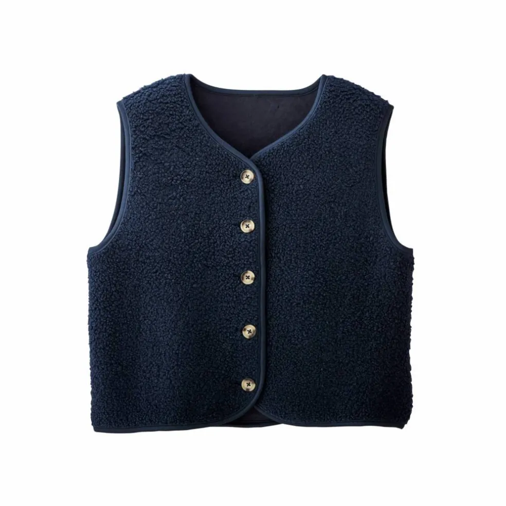 Veste sans manches, maille bouclette