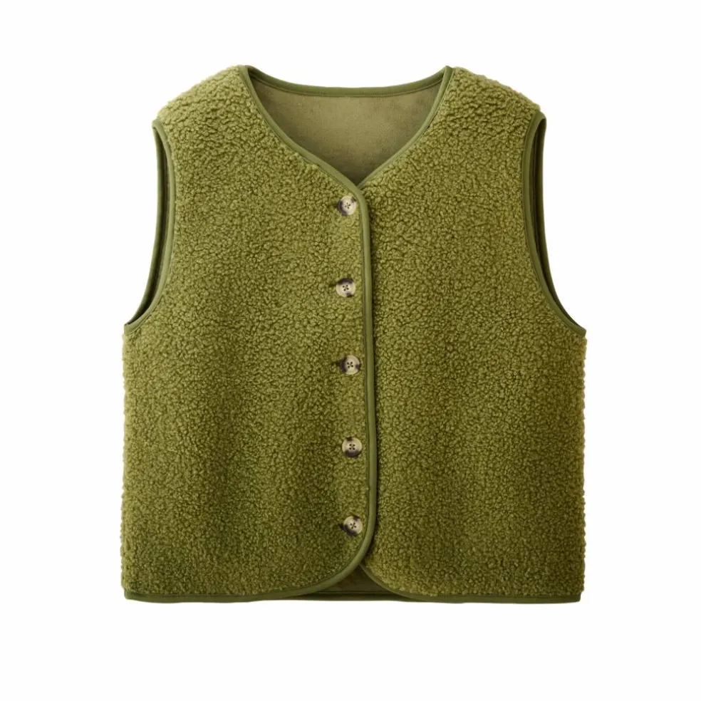 Veste sans manches, maille bouclette