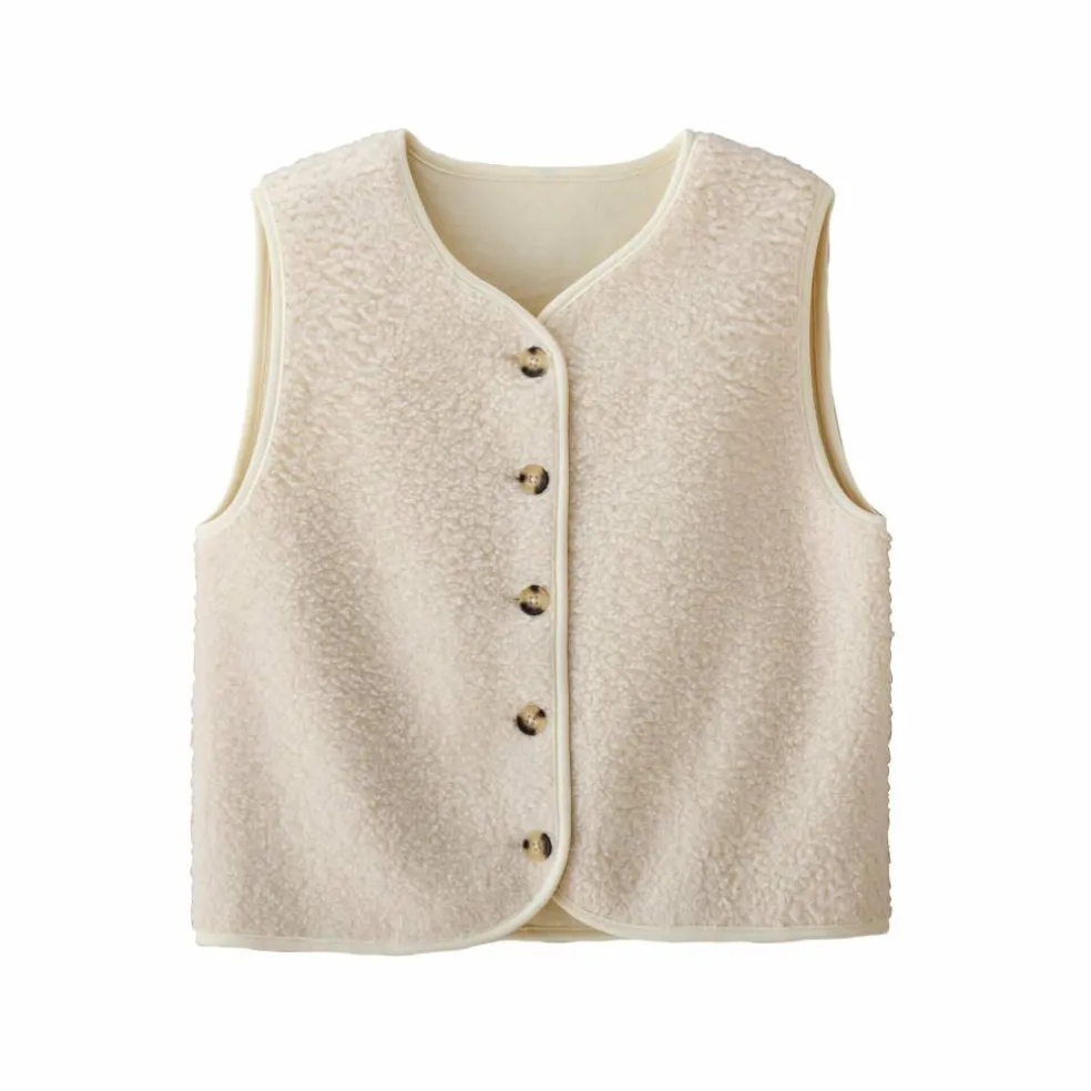 Veste sans manches, maille bouclette