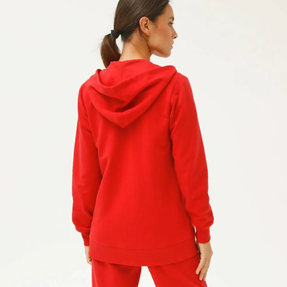 Veste zippée à capuche, molleton gratté