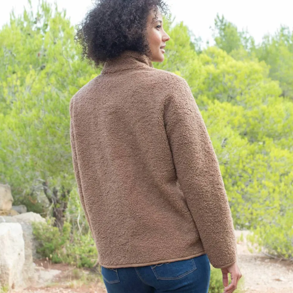 Veste zippée maille bouclette