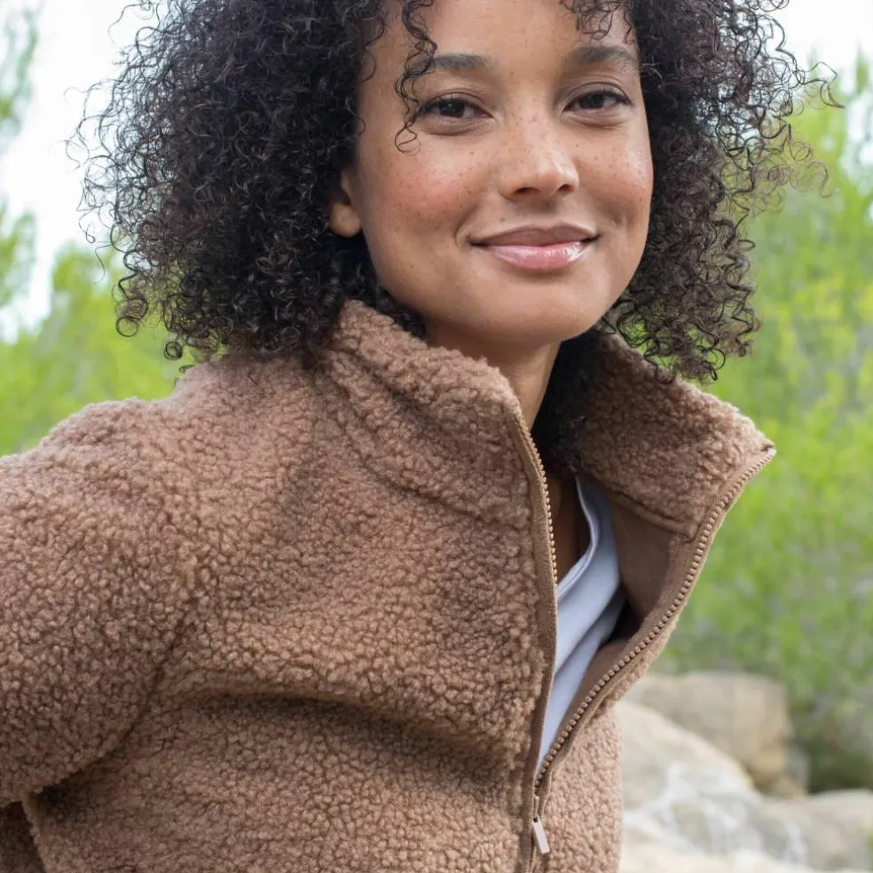 Veste zippée maille bouclette