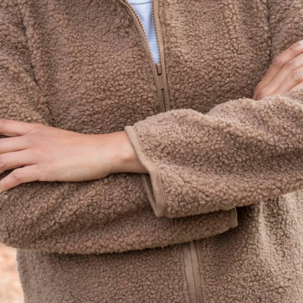 Veste zippée maille bouclette