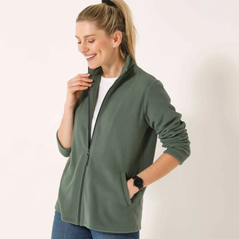 Veste zippée maille polaire, manches longues