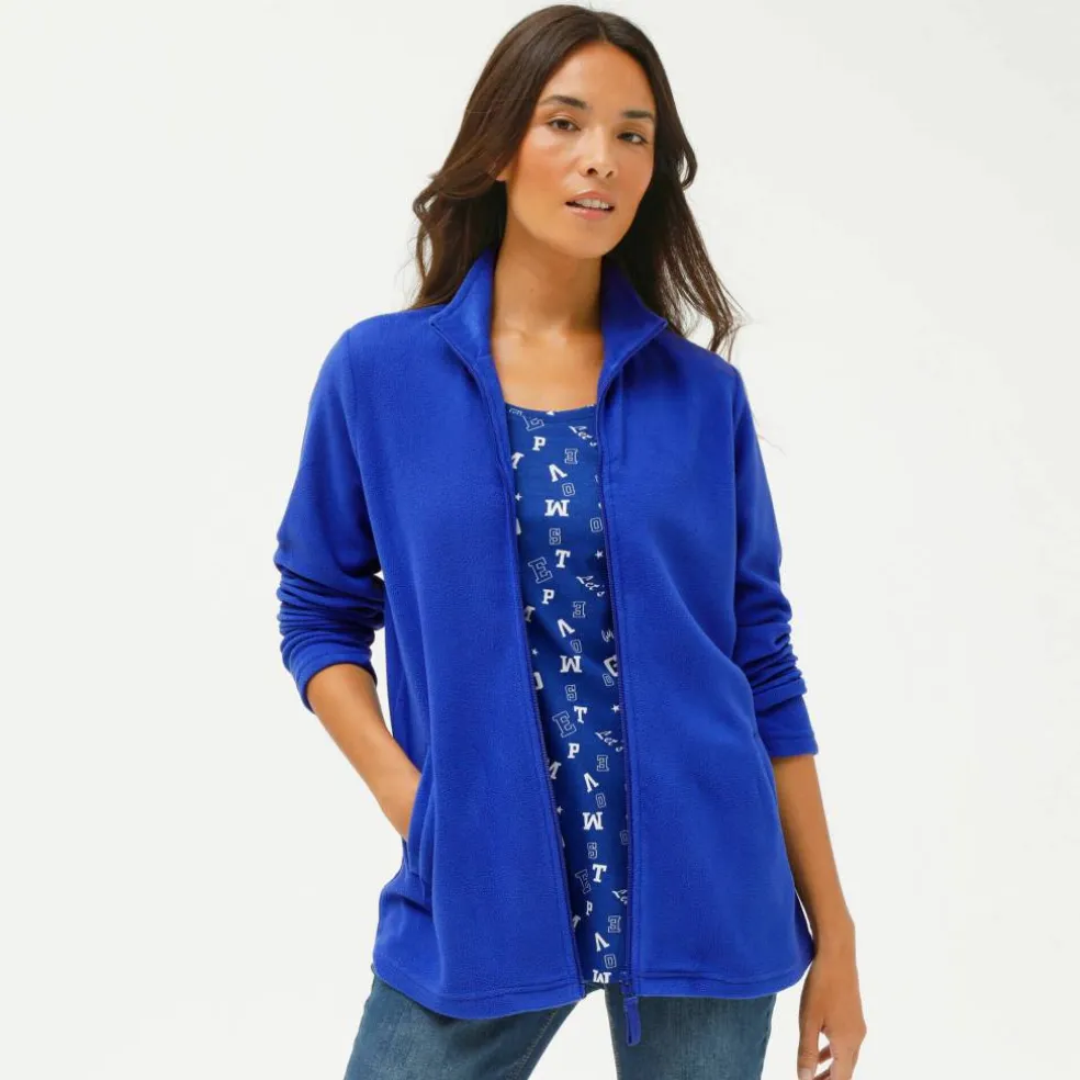 Veste zippée maille polaire, manches longues