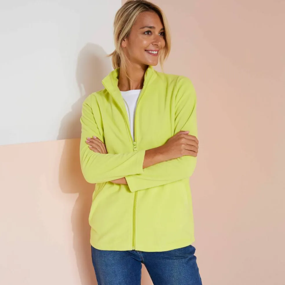 Veste zippée maille polaire, manches longues